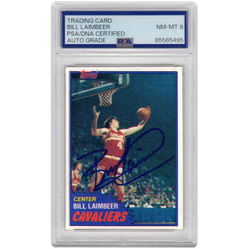 Bill Laimbeer Signed Cavaliers 1981 Topps Rookie Basketball Trading Card #74W - (PSA / Auto Grade 8)