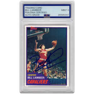 Bill Laimbeer Signed Cavaliers 1981 Topps Rookie Basketball Trading Card #74W - (PSA / Auto Grade 9)