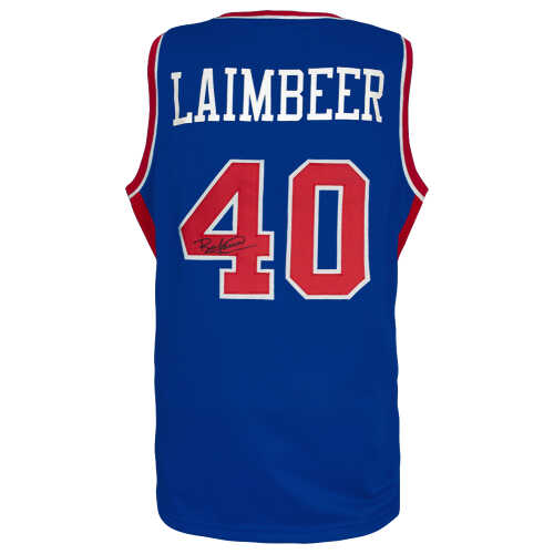 Bill Laimbeer Signed Blue Custom Basketball Jersey