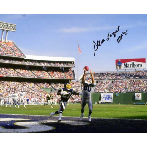 Steve Largent Signed Seahawks Catch vs Chargers 8x10 Photo w/HOF'95