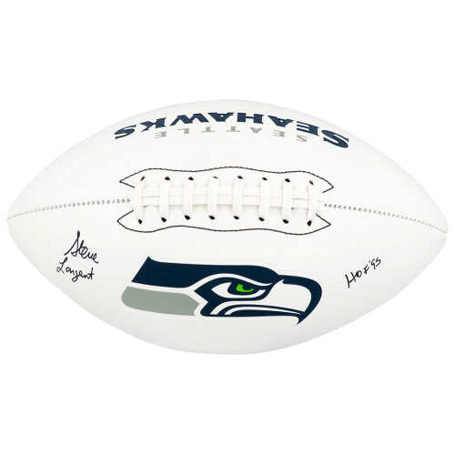 Steve Largent Signed Seattle Seahawks Franklin White Logo Football w/HOF'95