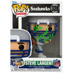 Steve Largent Signed Seattle Seahawks NFL Legends Funko Pop Doll #328 w/HOF'95