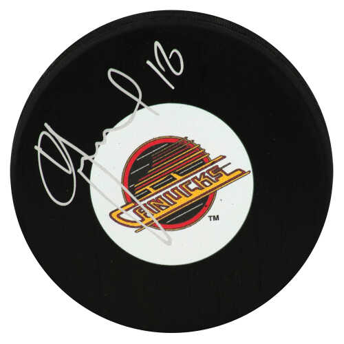 Igor Larionov Signed Vancouver Canucks (Medium) Logo Hockey Puck