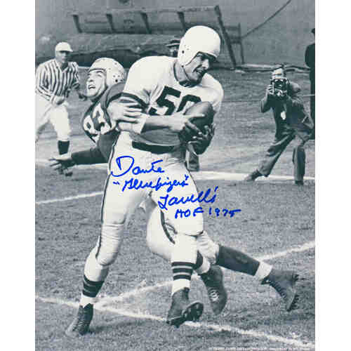 Dante Lavelli Signed Cleveland Browns B&W Action 8x10 Photo w/Gluefingers, HOF 1975