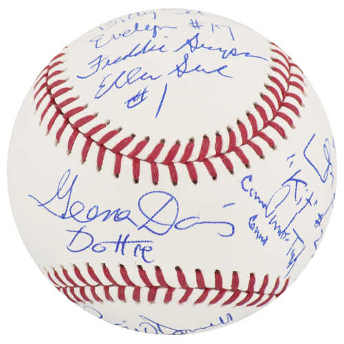 A League Of Their Own (Rockford Peaches) Team Signed Rawlings MLB Baseball (11 Signatures - w/Character Names)