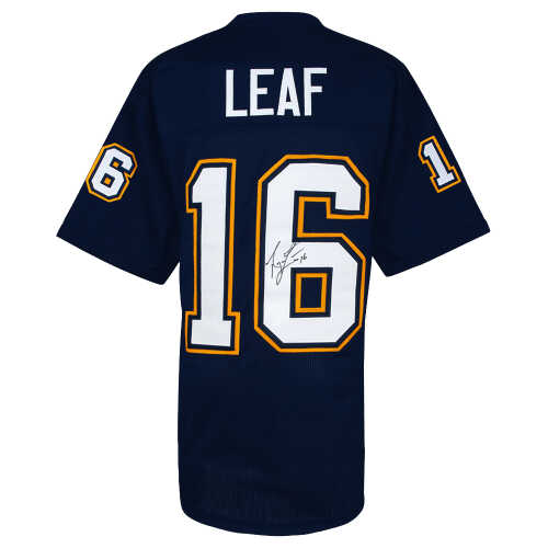 Ryan Leaf Signed Navy Throwback Custom Football Jersey