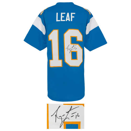Ryan Leaf Signed Powder Blue Custom Football Jersey - Image 2