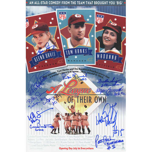 A League Of Their Own (Rockford Peaches) Cast Signed 11x17 Movie Poster (11 Signatures - w/Character Names)