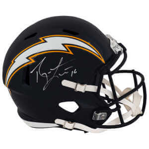 Ryan Leaf Signed Chargers Throwback Navy Riddell Full Size Speed Replica Helmet