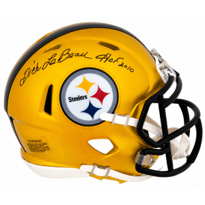 Dick LeBeau Signed Pittsburgh Steelers FLASH Riddell Speed Mini Helmet w/HOF 2010