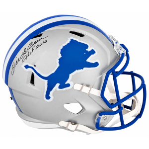 Dick LeBeau Signed Detroit Lions Throwback Riddell Full Size Speed Replica Helmet w/HOF 2010