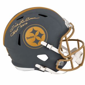 Dick LeBeau Signed Pittsburgh Steelers SLATE Riddell Full Size Speed Replica Helmet w/HOF 2010