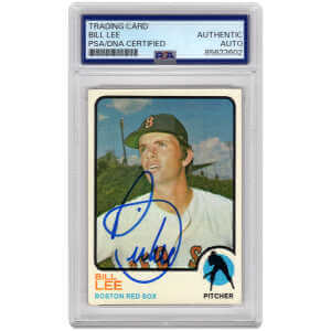 Bill Lee Signed Red Sox Baseball Trading Card (Various) – (PSA Encapsulated)