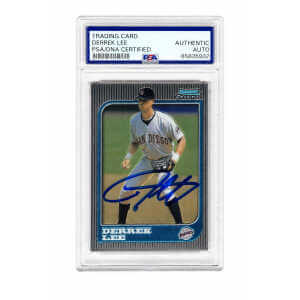 Derrek Lee Signed Padres 1997 Bowman Chrome Baseball Card #200 - (PSA Encapsulated)