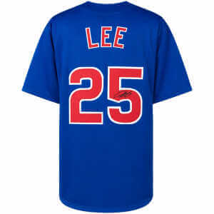 Derrek Lee Signed Blue Custom Baseball Jersey