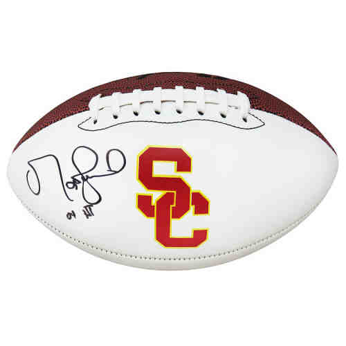 Matt Leinart Signed USC Trojans White Logo Football w/04 HT