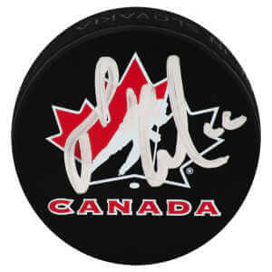 Mario Lemieux Signed Team Canada Logo Hockey Puck - (PSA COA)