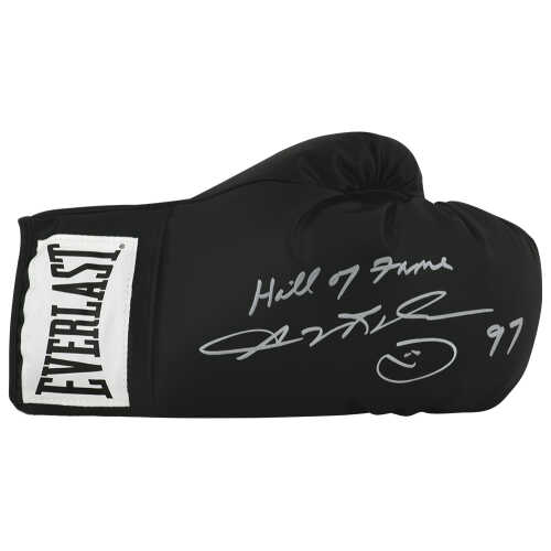 Sugar Ray Leonard Signed Everlast Black Boxing Glove w/Hall of Fame 97