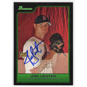 Jon Lester Signed Boston Red Sox 2006 Bowman Draft Rookie Baseball Card #BDP22