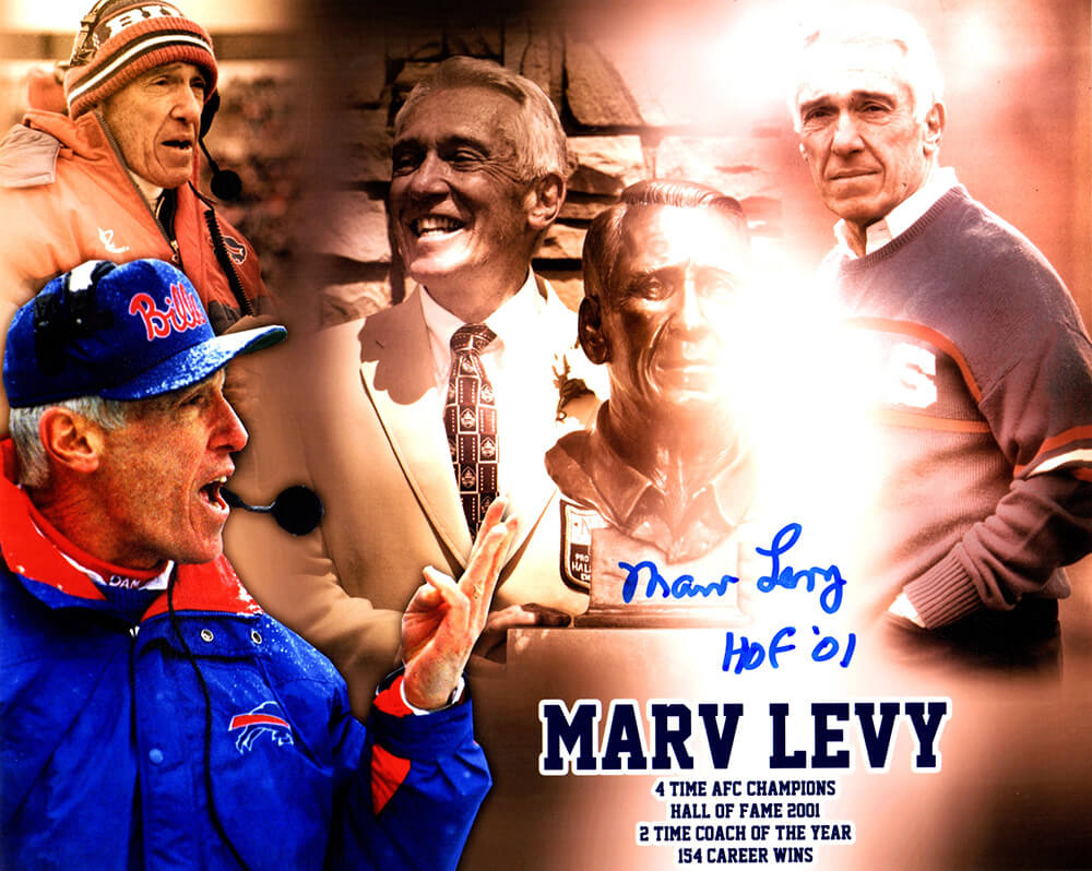 Marv Levy Autographed Photo - HOF 01 8x10