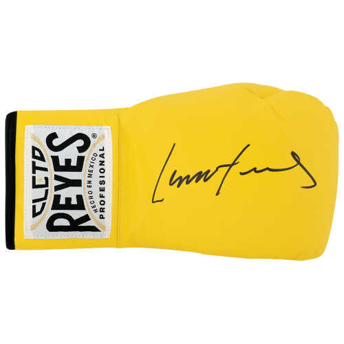 Lennox Lewis Signed Clete Reyes Yellow Boxing Glove