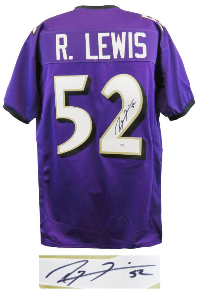 Ray Lewis Signed Purple Custom Football Jersey (PSA) – Schwartz Sports  Memorabilia