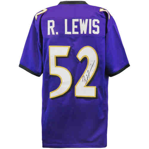 Ray Lewis Signed Purple Custom Football Jersey