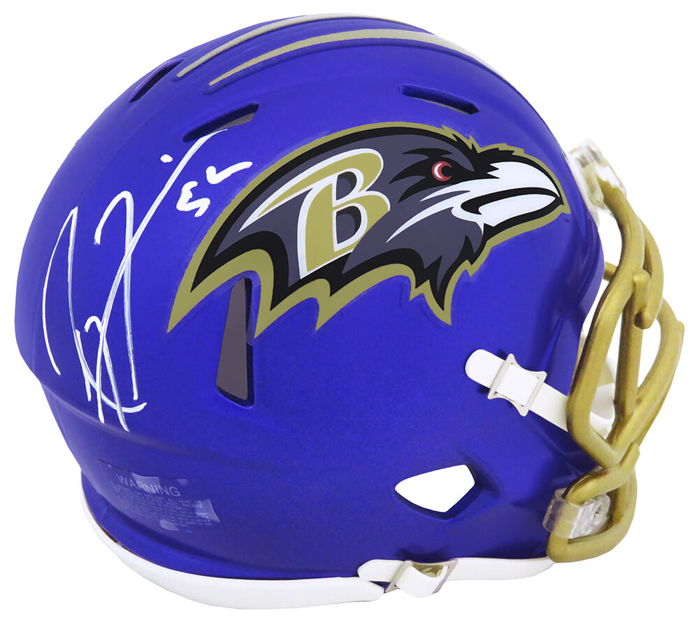 Ray Lewis Signed Baltimore Ravens FLASH Riddell Speed Mini Helmet