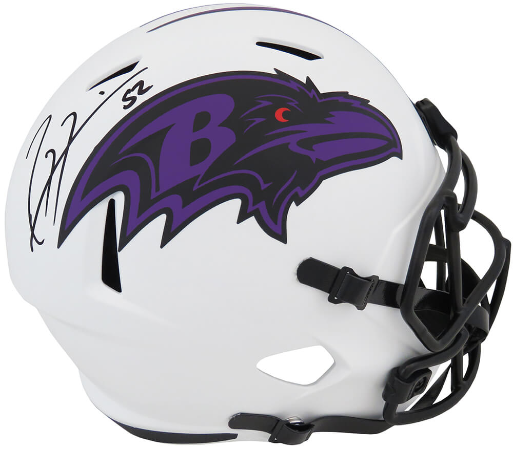 Ray Lewis Signed Baltimore Ravens Lunar Eclipse White Matte Riddell Full  Size Speed Replica Helmet – Schwartz Sports Memorabilia
