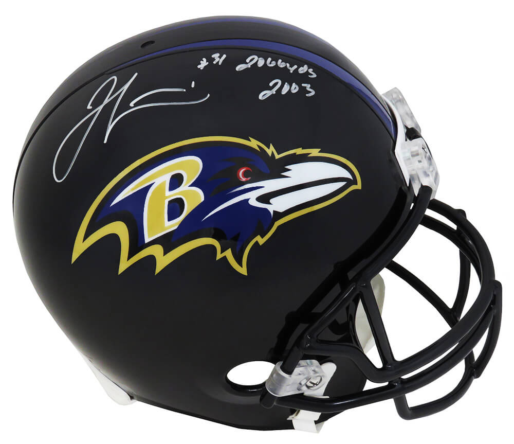 Jamal Lewis Signed Baltimore Ravens Riddell Full Size Replica Helmet w/2,066 Yards 2003
