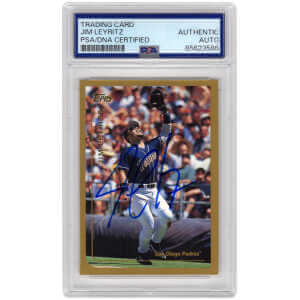 Jim Leyritz Signed Padres Baseball Trading Card (Various) – (PSA Encapsulated)