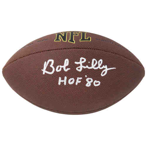 Bob Lilly Signed Wilson Super Grip Full Size NFL Football w/HOF'80