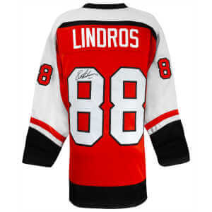 Eric Lindros Signed Orange Custom Hockey Jersey