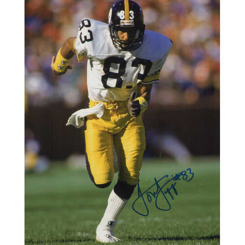 Louis Lipps Signed Steelers White Jersey Running Action 8x10 Photo