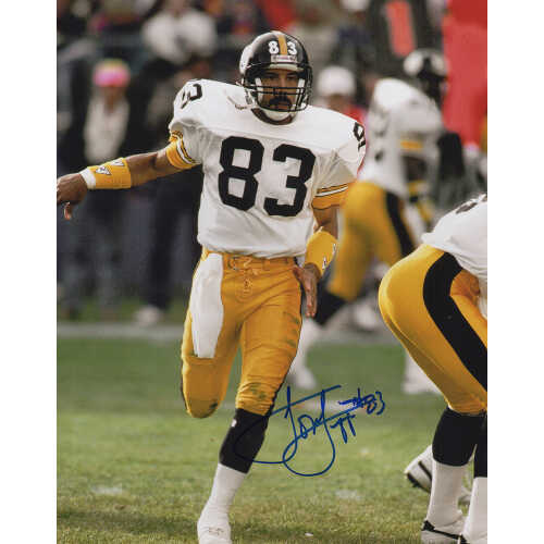 Louis Lipps Signed Steelers White Jersey Action 8x10 Photo