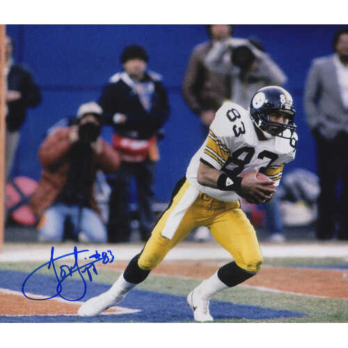 Louis Lipps Signed Steelers White Jersey With Ball 8x10 Photo