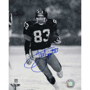 Louis Lipps Signed Pittsburgh Steelers B&W Black Jersey Action 8x10 Photo