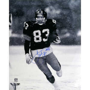 Louis Lipps Signed Pittsburgh Steelers B&W Black Jersey Action 16x20 Photo
