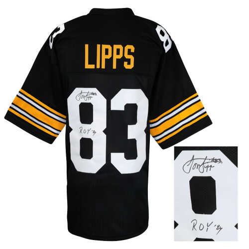 Louis Lipps Signed Black Custom Jersey w/ROY'84 - Image 2