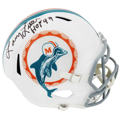 Larry Little Signed Miami Dolphins 1972 Style T/B Riddell Full Size Speed Replica Helmet w/HOF'93