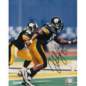 Greg Lloyd Signed Steelers Black Jersey Action 8x10 Photo