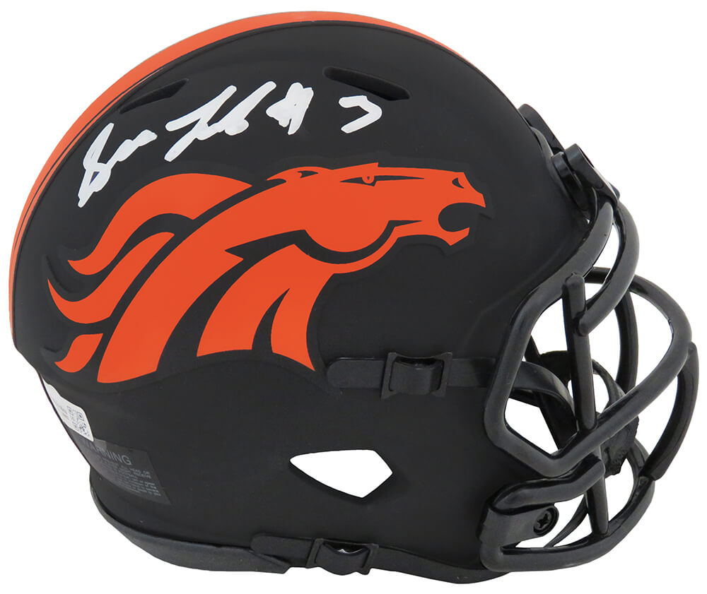 NFL Eclipse Mini Helmet Signed by Drew Lock Denver Broncos