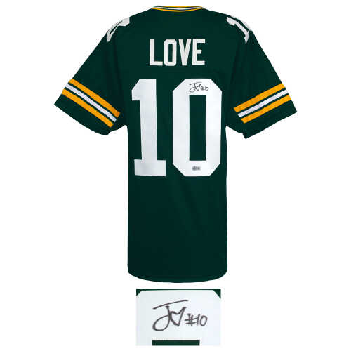 Jordan Love Signed Green Custom Football Jersey - (Beckett) - Image 2