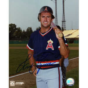 Fred Lynn Signed Angels Pose With Bat 8x10 Photo