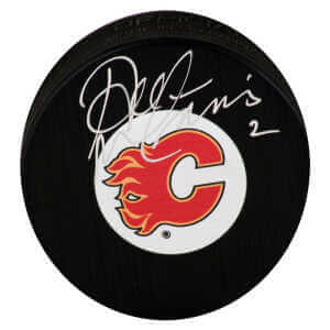 Al MacInnis Signed Calgary Flames Medium Logo Hockey Puck