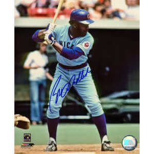 Bill Madlock Signed Chicago Cubs Blue Jersey Batting 8x10 Photo