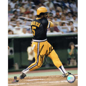 Bill Madlock Signed Pittsburgh Pirates Black Jersey Batting 8x10 Photo