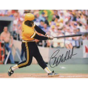 Bill Madlock Signed Pirates Yellow Jersey Swinging Action 8x10 Photo