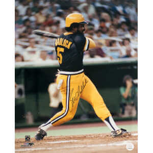 Bill Madlock Signed Pittsburgh Pirates Black Jersey Swinging 16x20 Photo