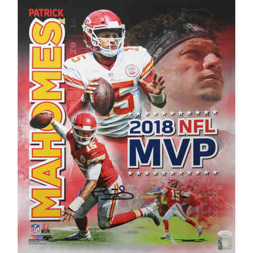 Patrick Mahomes Signed Chiefs 2018 NFL MVP Collage 16x20 Photo (JSA)